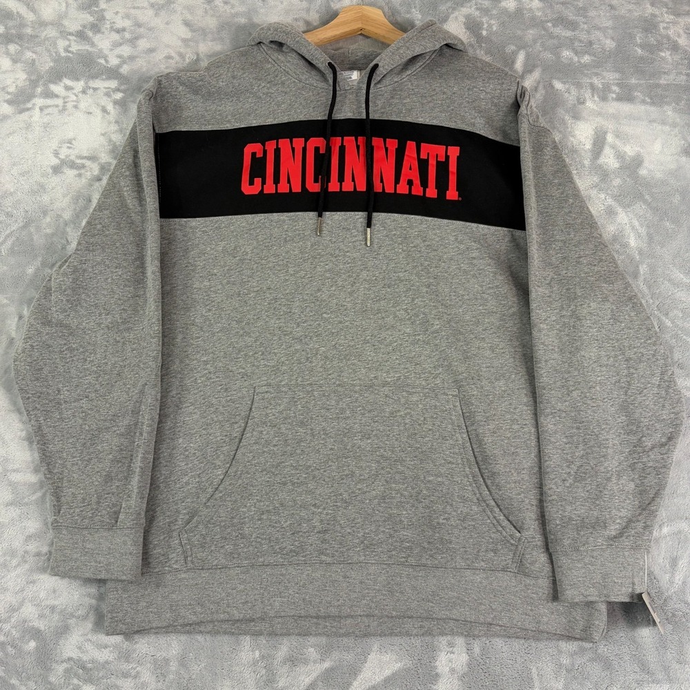 Cincinnati Bearcats Pro Edge Mens 2XL Hoodie Sweatshirt NCAA Gray NWT